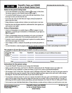 small claims form sc 100