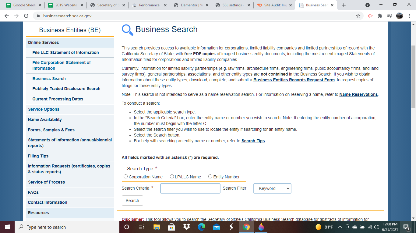 Secretary of State Business Search How To Lookup A Business Name